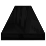 Wandschap Zwevend 120X23,5X3,8 Cm Mdf Hoogglans Zwart