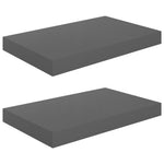 Wandschappen Zwevend 40X23X3,8 Cm Mdf Hoogglans Grijs