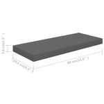 Wandschap Zwevend 60X23,5X3,8 Cm Mdf Hoogglans Grijs