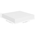 Wandschappen Zwevend 23X23,5X3,8 Cm Mdf Wit
