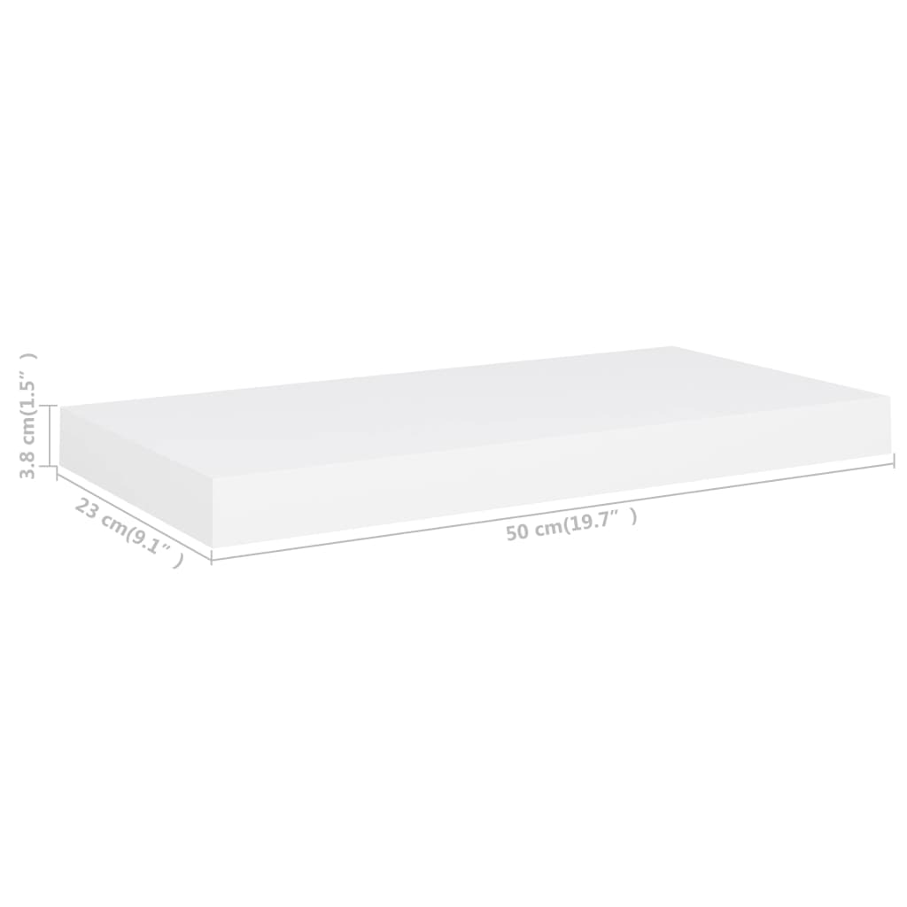 Wandschappen Zwevend 50X23X3,8 Cm Mdf Wit