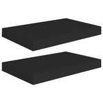 Wandschappen Zwevend 40X23X3,8 Cm Mdf Zwart