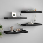 Wandschappen Zwevend 50X23X3,8 Cm Mdf Zwart