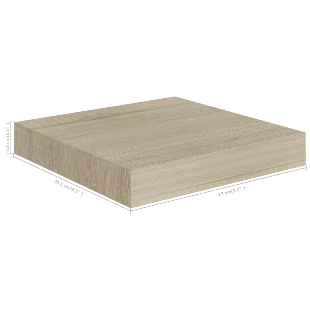 Wandschappen Zwevend 23X23,5X3,8 Cm Mdf Kleurig Eiken