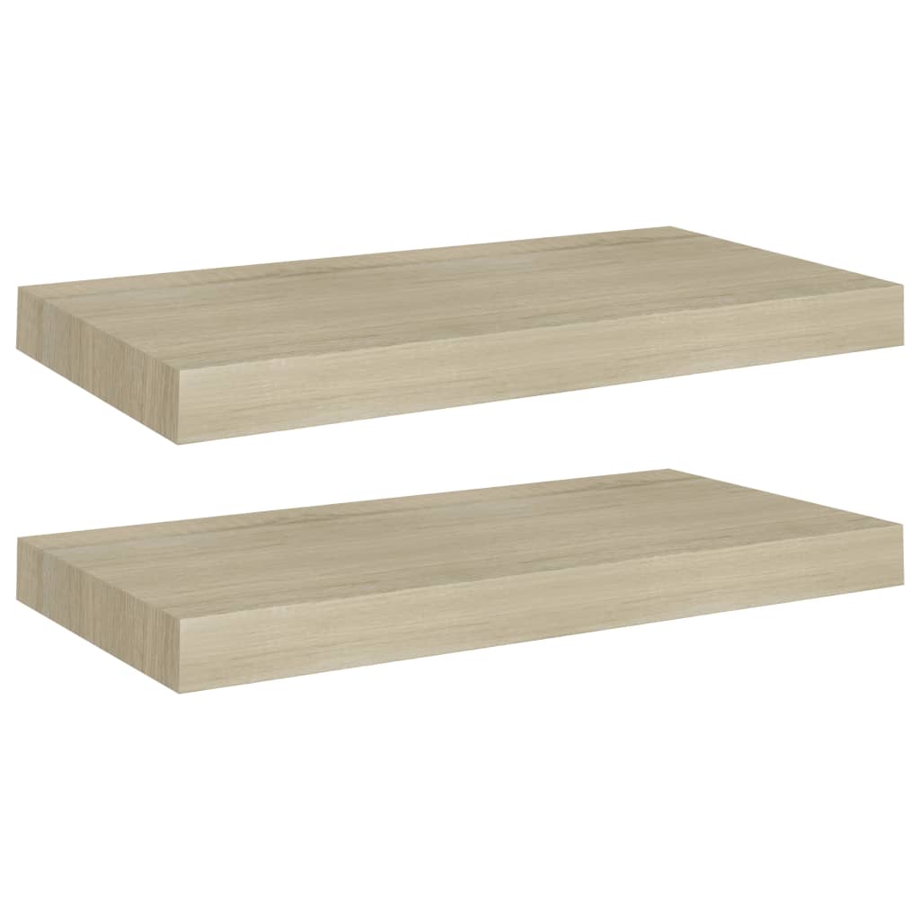 Wandschappen Zwevend 50X23X3,8 Cm Mdf Kleurig Eiken