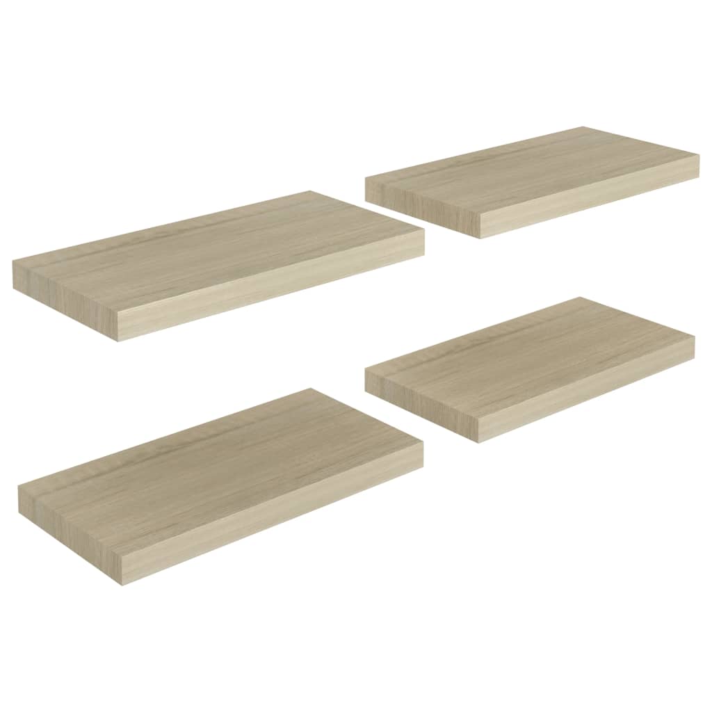 Wandschappen Zwevend 50X23X3,8 Cm Mdf Kleurig Eiken