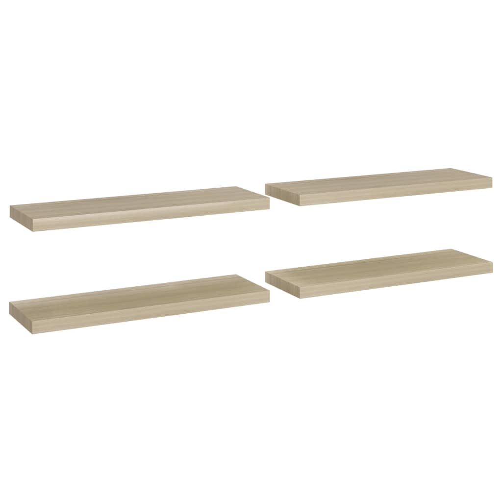 Wandschappen Zwevend 80X23,5X3,8 Cm Mdf Kleurig Eiken