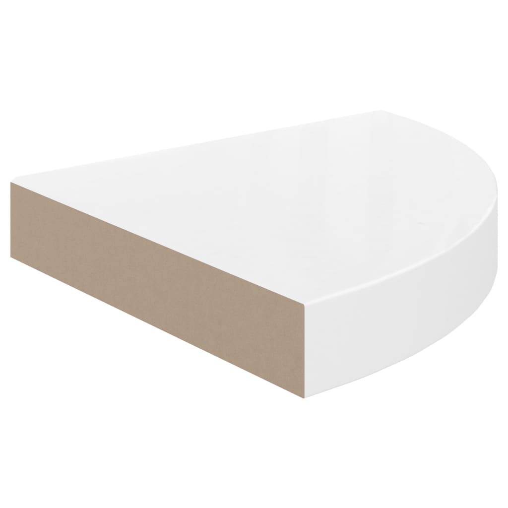 Hoekschap Zwevend 25X25X3,8 Cm Mdf Hoogglans Wit