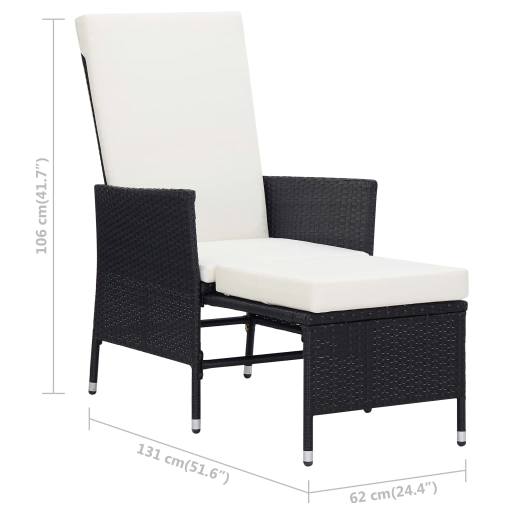 -Delige Loungeset Met Kussens Poly Rattan