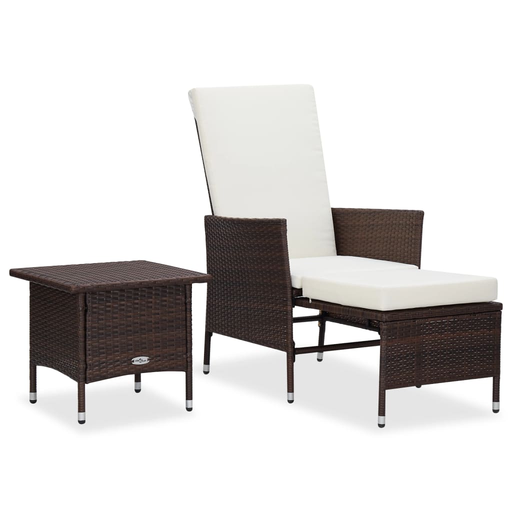 -Delige Loungeset Met Kussens Poly Rattan