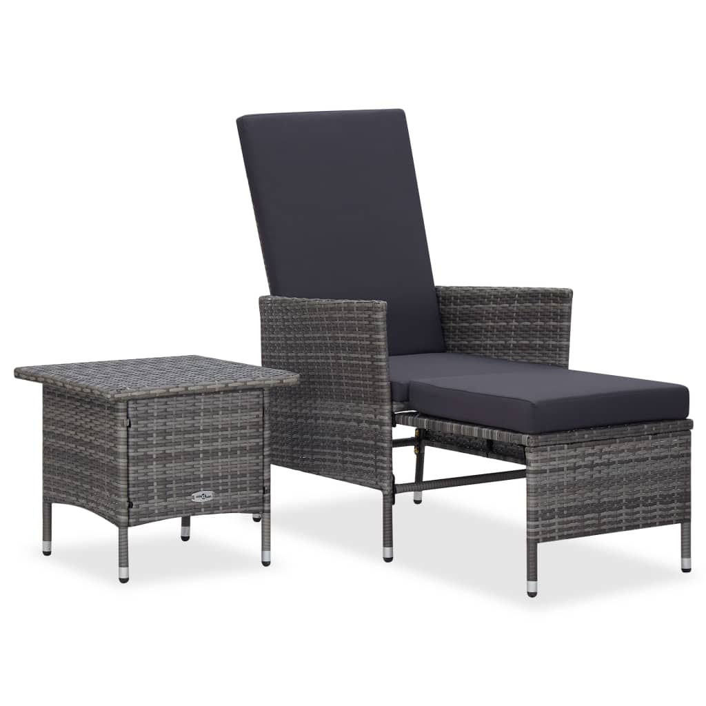 -Delige Loungeset Met Kussens Poly Rattan