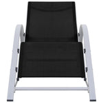 Ligbedden 2 St Met Tafel Aluminium Zwart