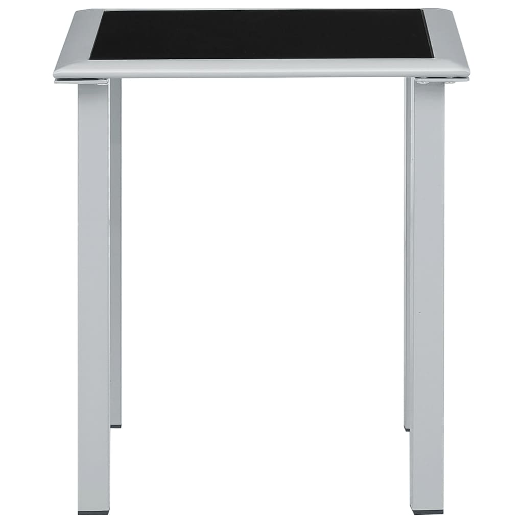 Ligbedden 2 St Met Tafel Aluminium Zwart