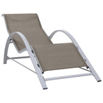 Ligbedden 2 St Met Tafel Aluminium Taupekleurig