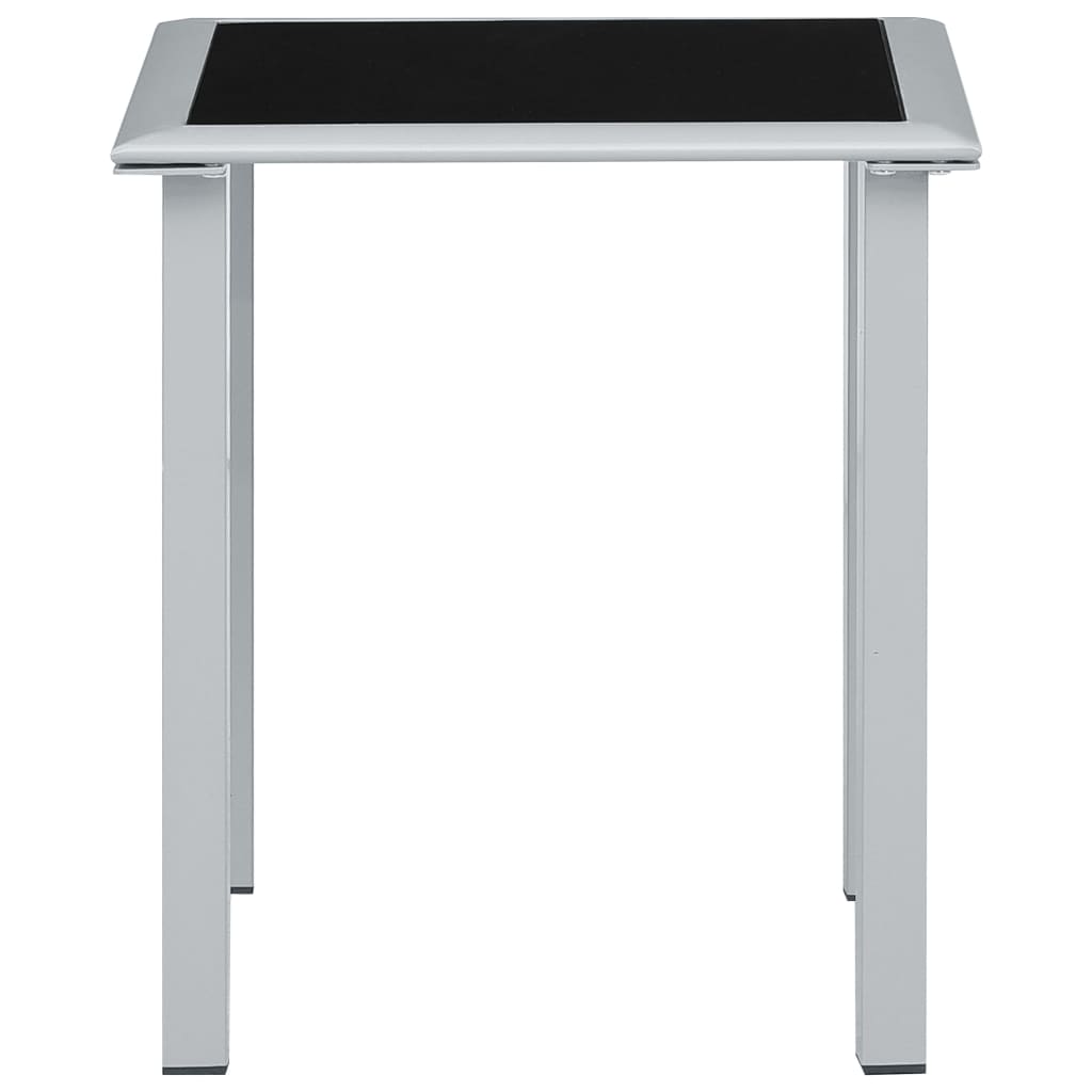 Ligbedden 2 St Met Tafel Aluminium Taupekleurig