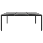 Tuintafel 200X50X75 Cm Gehard Glas En Poly Rattan