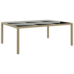 Tuintafel 200X50X75 Cm Gehard Glas En Poly Rattan