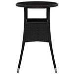 Tuintafel Ø60X75 Cm Gehard Glas En Poly Rattan