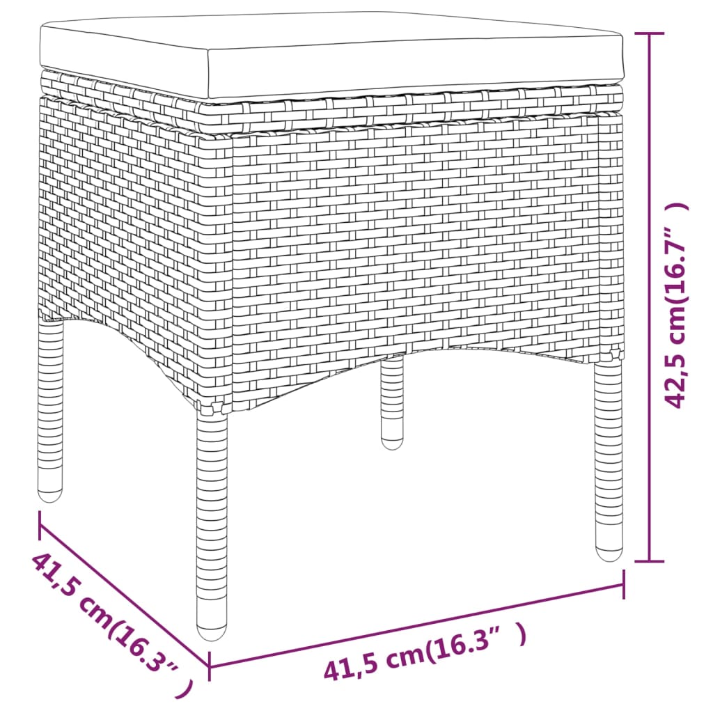 -Delige Tuinstoelen- En Voetenbankenset Poly Rattan