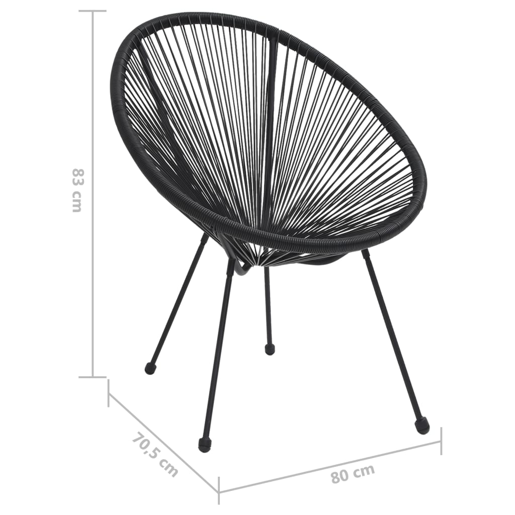 Maanstoelen 2 St Rattan Zwart