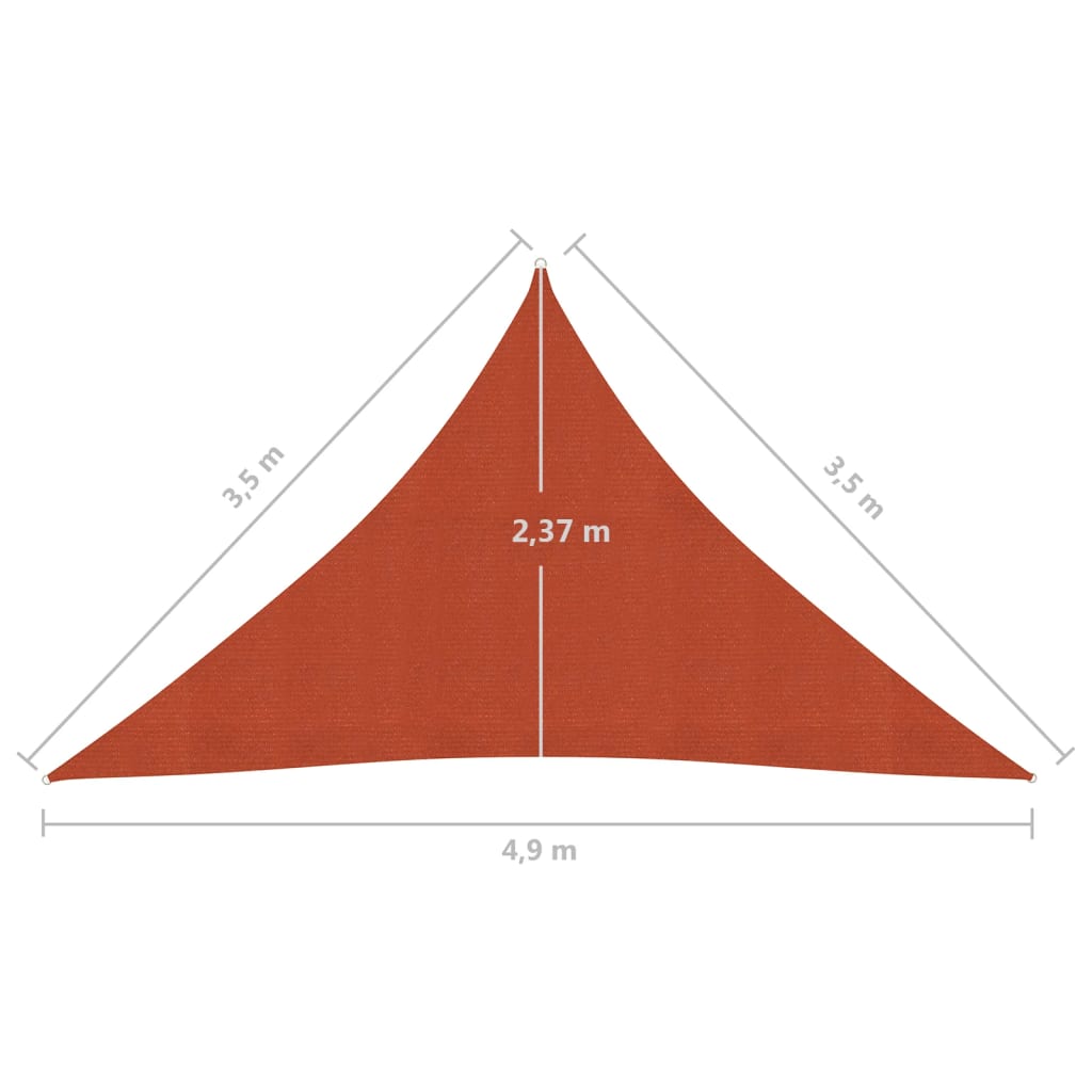 Zonnezeil 160 G/M² 3,5X3,5X4,9 M Hdpe Kleurig Terracotta