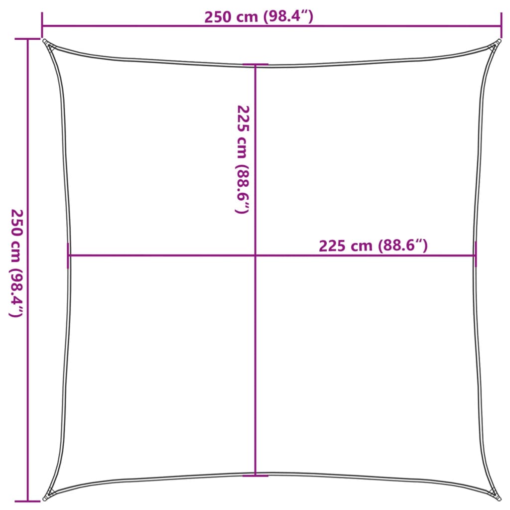 Zonnezeil 160 G/M² 2,5X2,5 M Hdpe Oranje Orange