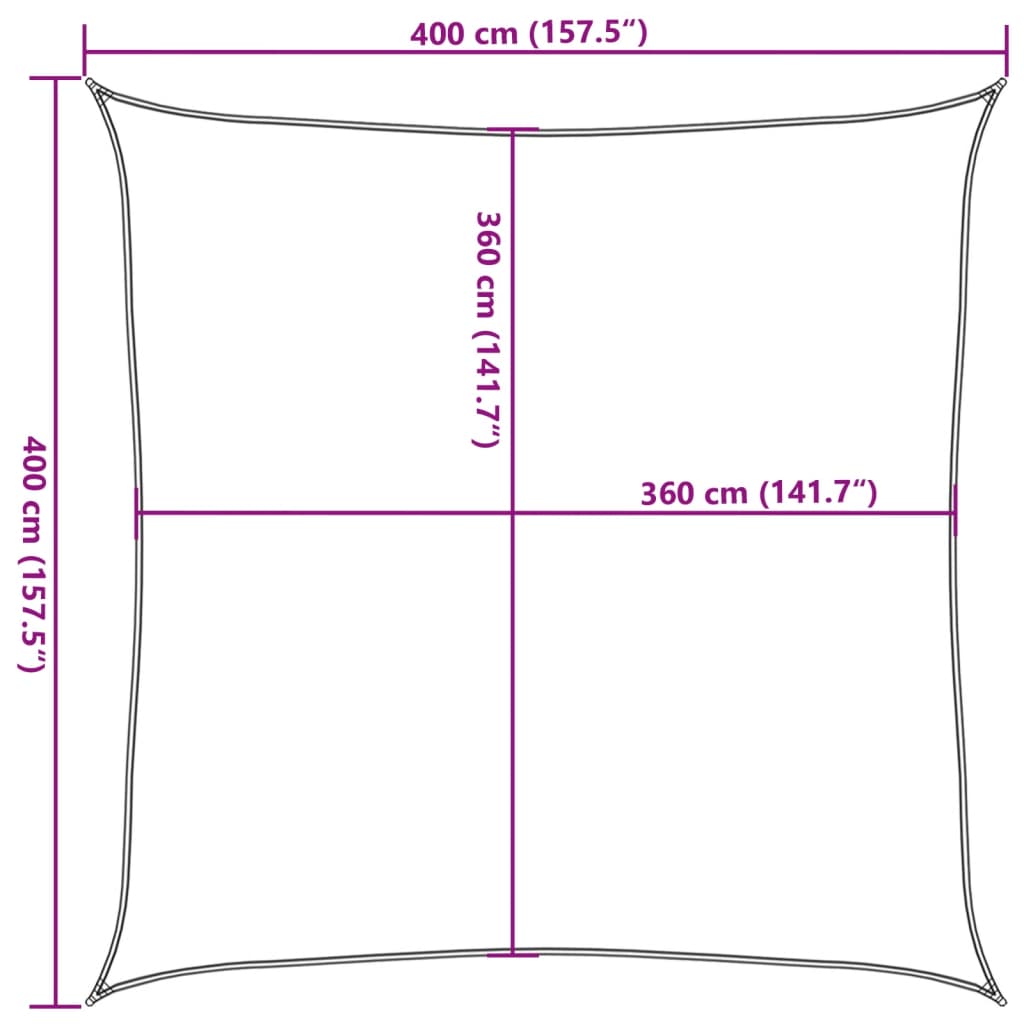 Zonnezeil 160 G/M² Hdpe Zwart