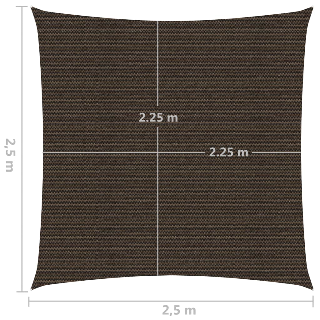 Zonnezeil 160 G/M² 2,5X2,5 M Hdpe Bruin