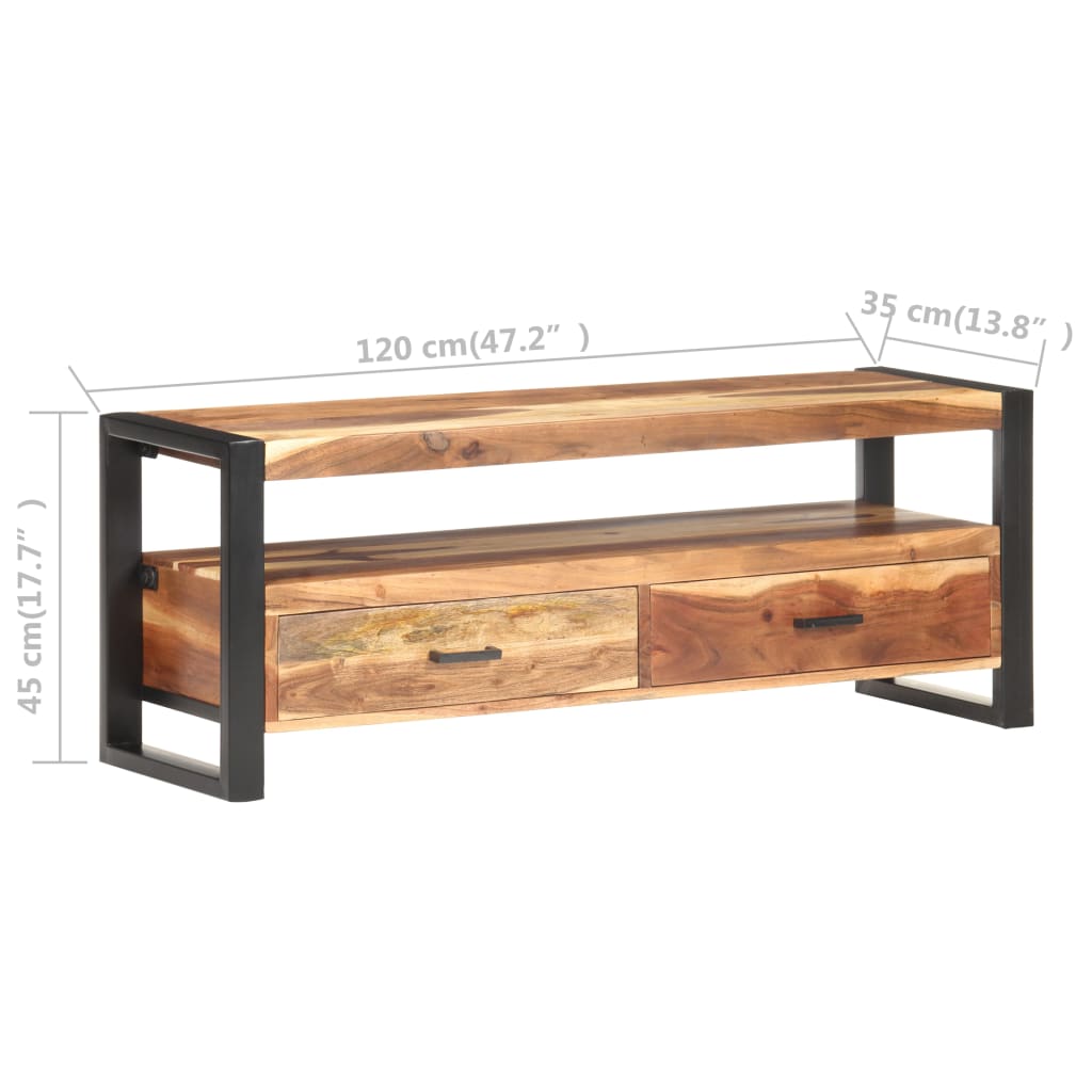 Tv-Meubel 120X35X45 Cm Hout Met Honingkleurige Afwerking