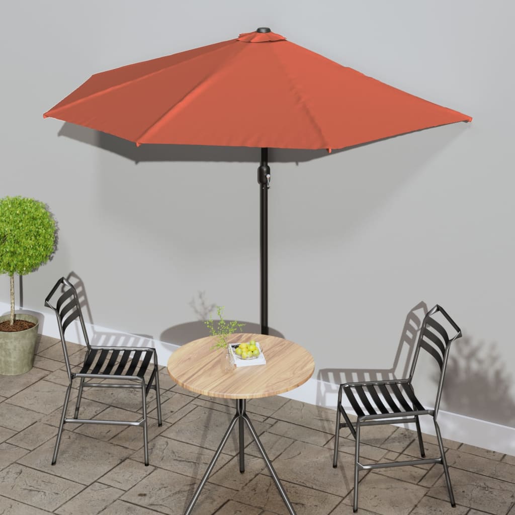 Balkonparasol Half Met Aluminium Paal 270X144X222 Cm