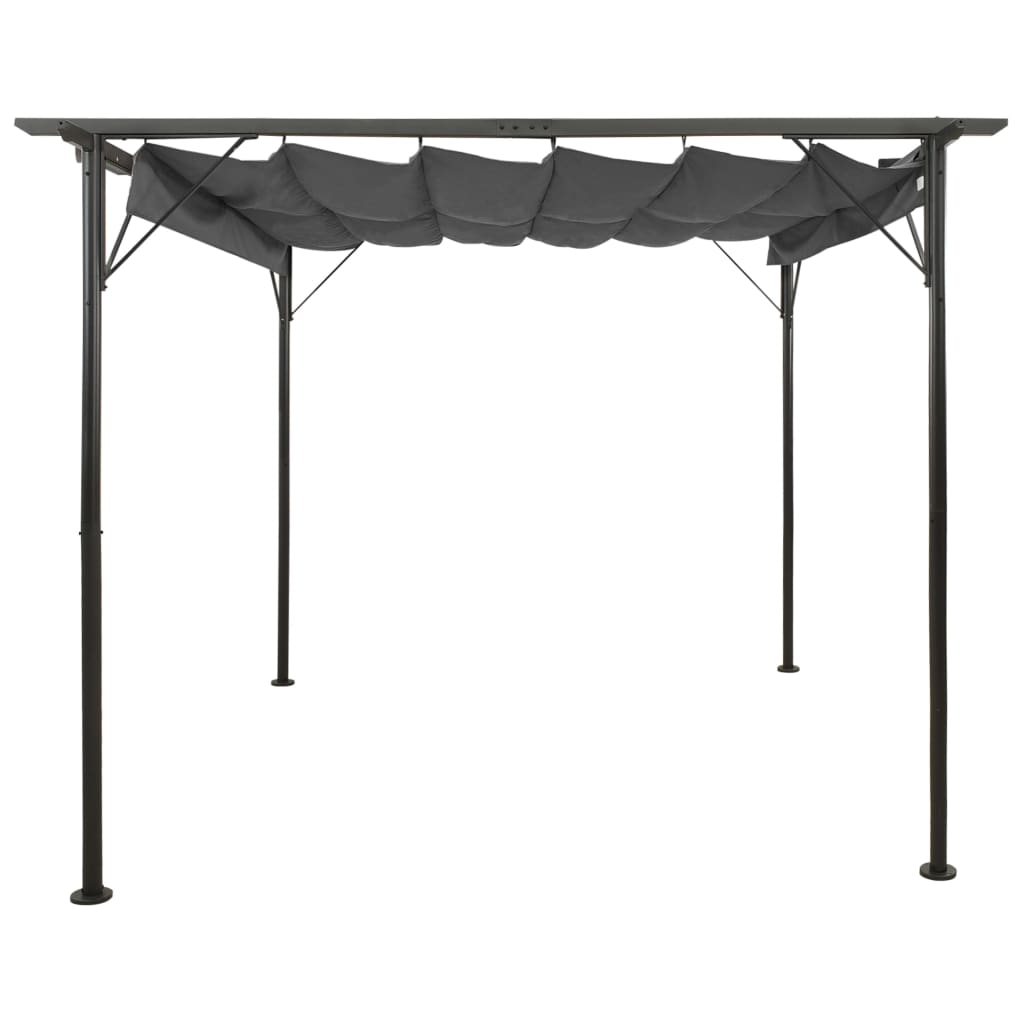 Pergola Met Uittrekbaar Dak 180 G/M² 3X3 M Staal Kleur