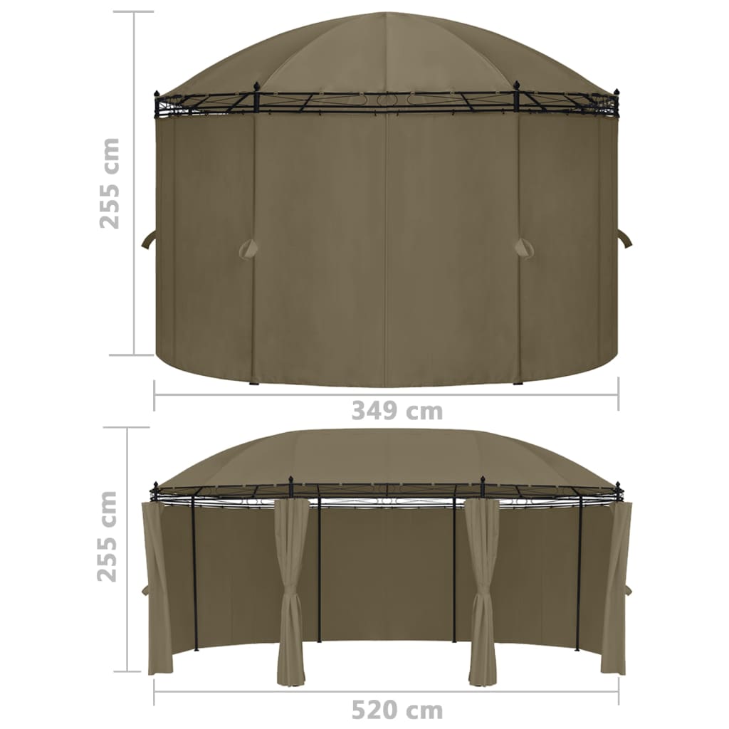 Prieel Met Gordijnen 180 G/M² 520X349X255 Cm