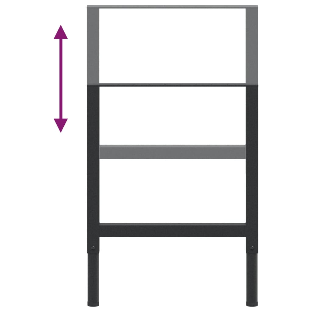 Werkbankframes Verstelbaar 55X(69-95,5) Cm Metaal Zwart