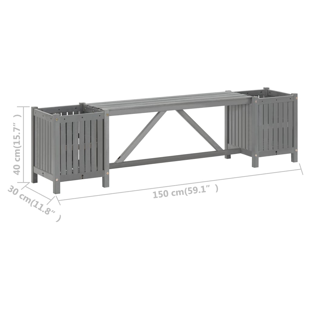 Tuinbank Met 2 Plantenbakken 50 Cm Massief Acaciahout