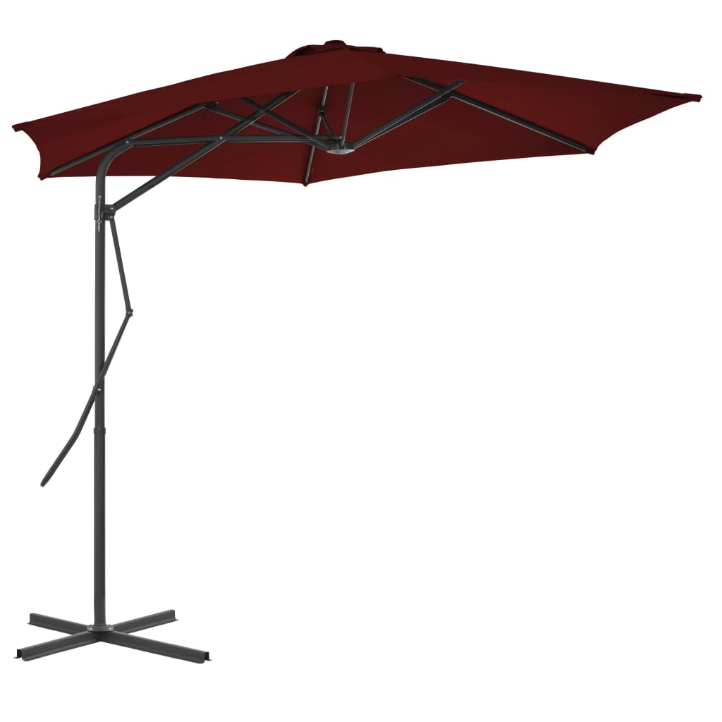 Parasol Met Stalen Paal 300X230 Cm Bordeaux