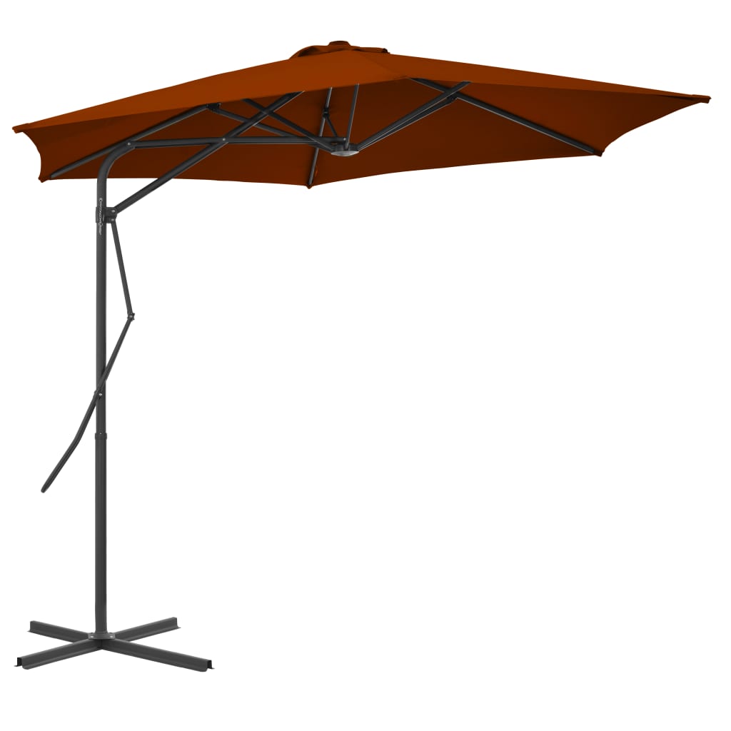 Parasol Met Stalen Paal 300X230 Cm Bordeaux