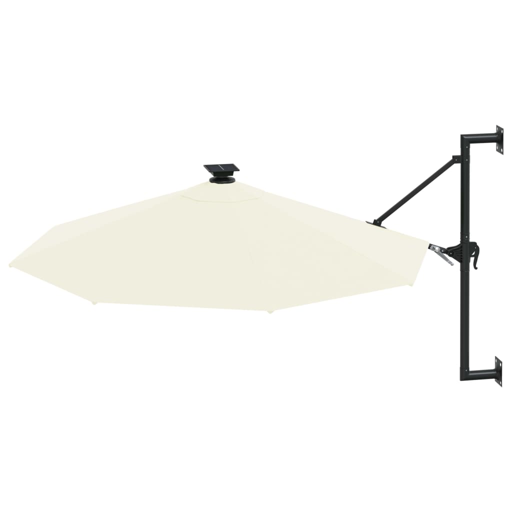 Wandparasol Met Led's En Metalen Paal 300 Cm Kleurig