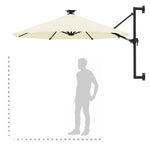 Wandparasol Met Led's En Metalen Paal 300 Cm Kleurig