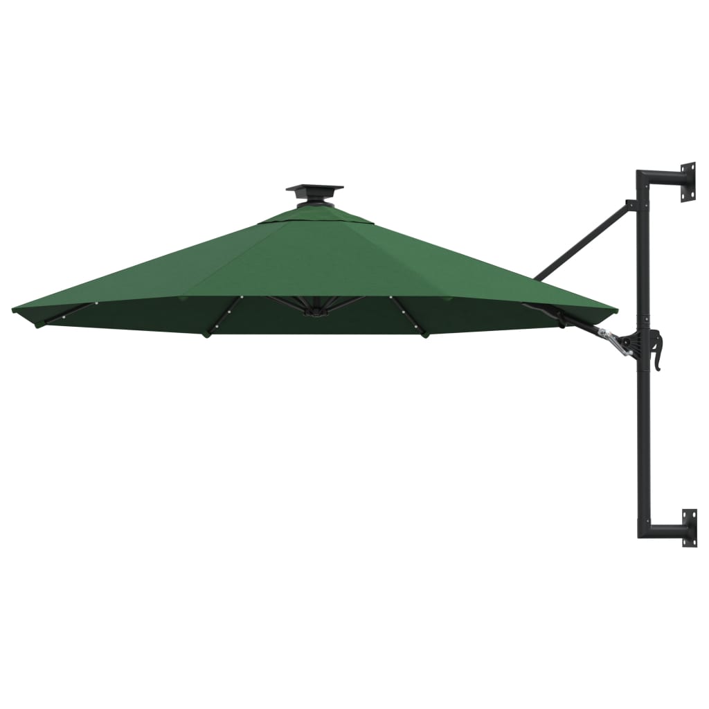 Wandparasol Met Led's En Metalen Paal 300 Cm Kleurig