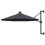 Wandparasol Met Led's En Metalen Paal 300 Cm Kleurig