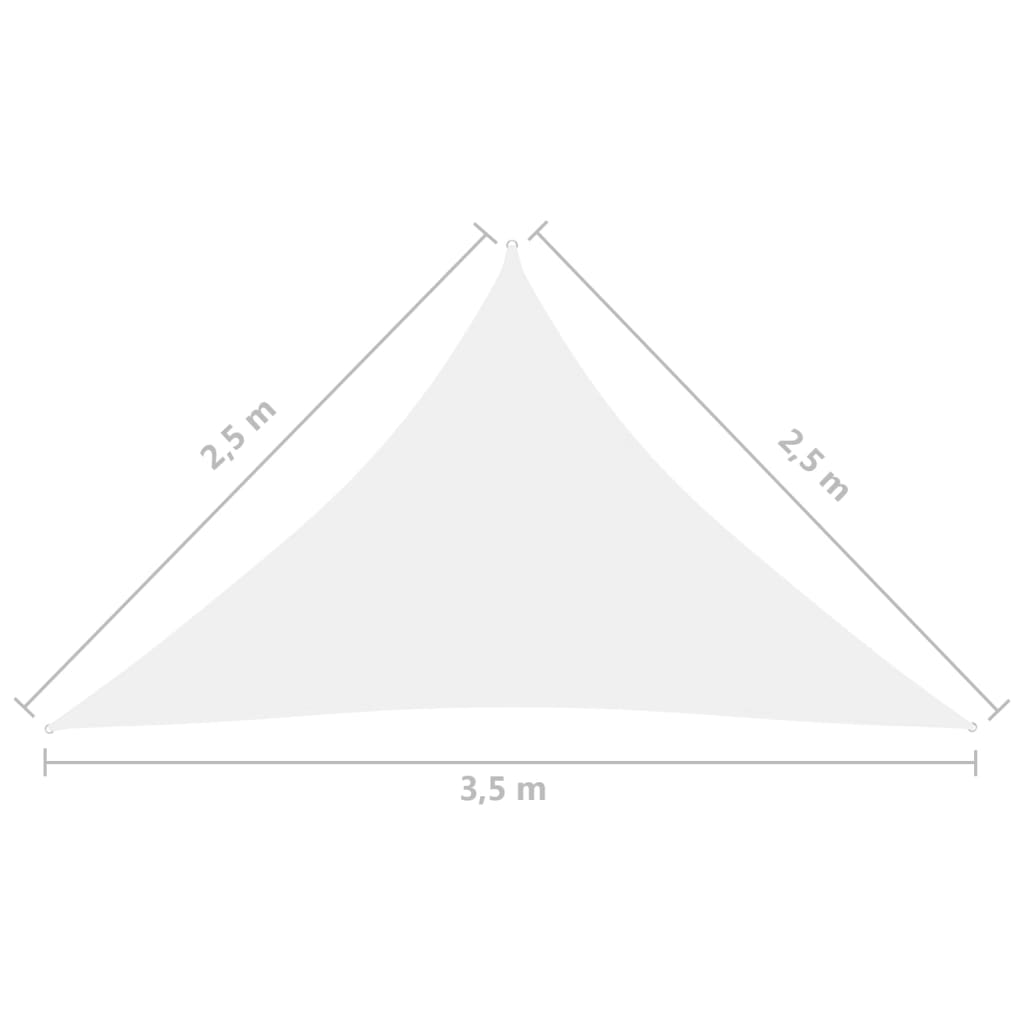 Zonnescherm Driehoekig 2,5X2,5X3,5 M Oxford Stof Wit