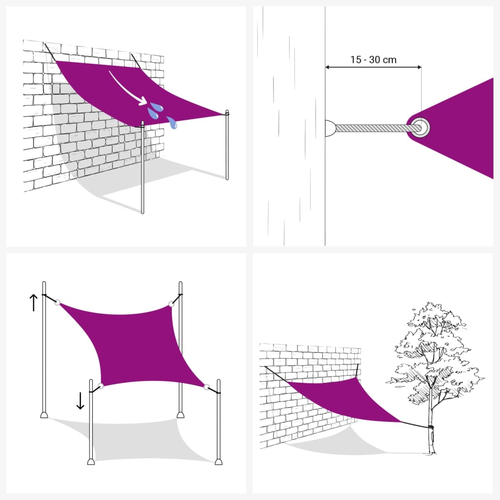 Zonnescherm Rechthoekig 2X2,5 M Oxford Stof Zwart