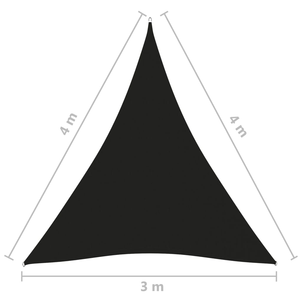 Zonnescherm Driehoekig 3X4X4 M Oxford Stof Zwart Zwart