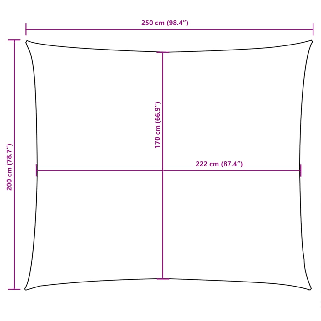 Zonnescherm Rechthoekig 2X2,5 M Oxford Stof Bruin