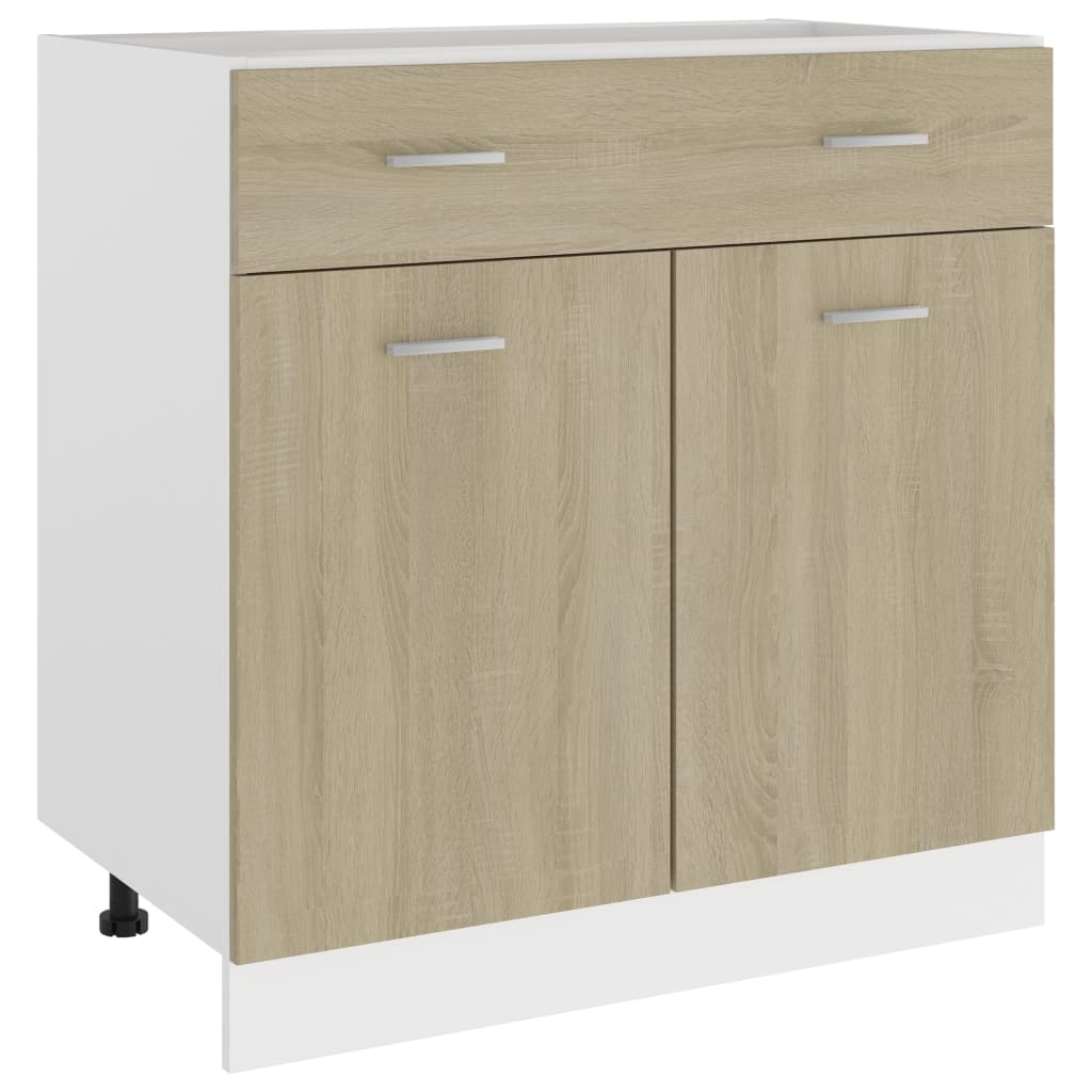 Onderkast Met Lade 80X46X81,5 Cm Bewerkt Hout Sonoma Eikenkleur