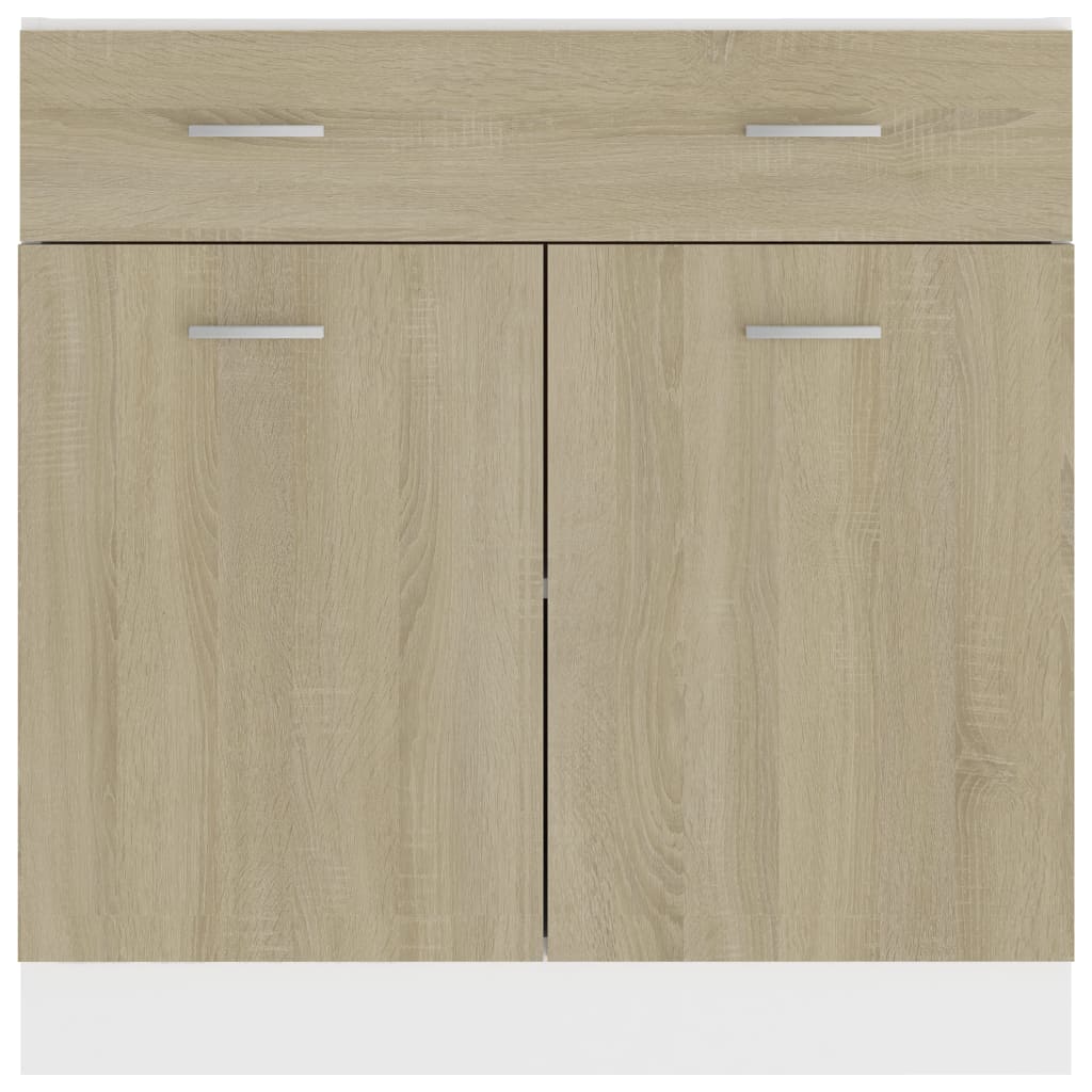 Onderkast Met Lade 80X46X81,5 Cm Bewerkt Hout Sonoma Eikenkleur