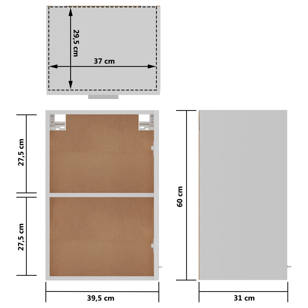 Hangkast 39,5X31X60 Cm Bewerkt Hout