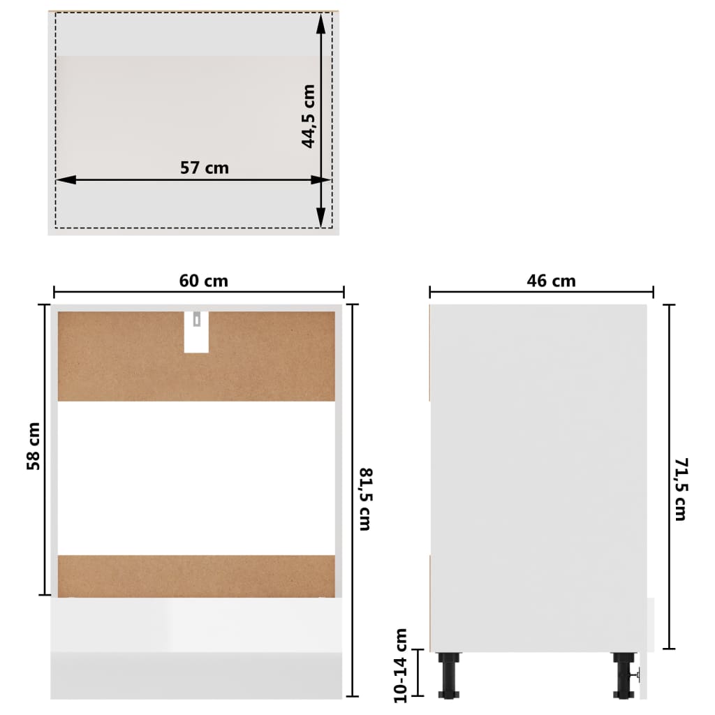 Onderkast 60X46X81,5 Cm Bewerkt Hout