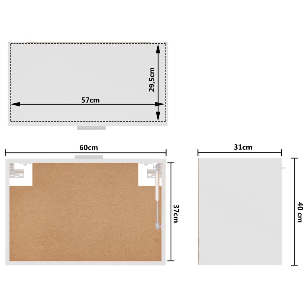 Hangkast 60X31X40 Cm Bewerkt Hout