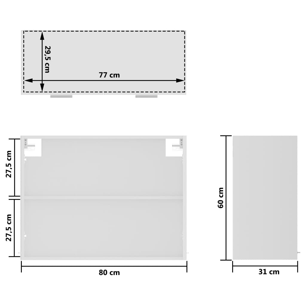 Hangkast 80X31X60 Cm Bewerkt Hout